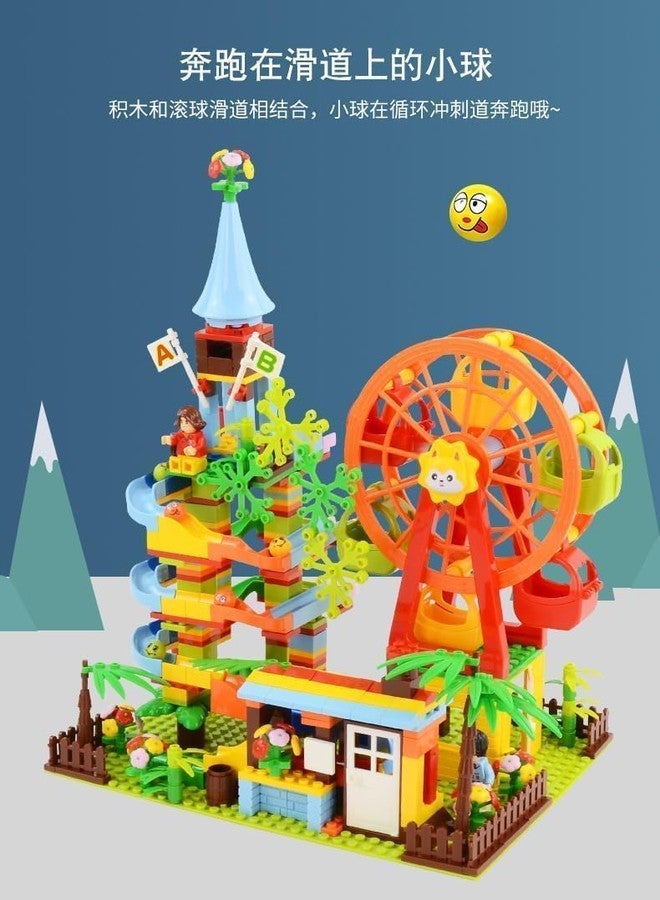 Bhavenu Playground Colourful Slide Amusement Park with Ferris Wheel Building Blocks Brick Set DIY Assembled Toys 469 pc - Image 5